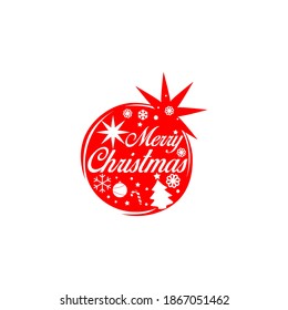 Merry Christmas Logo Greeting Vector Illustration Vector