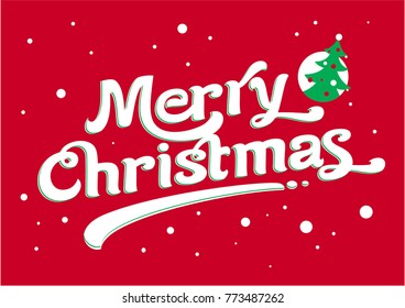 Merry Christmas logo with herringbone