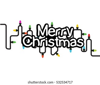 Merry Christmas logo with lights