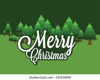 Merry christmas logo on green background