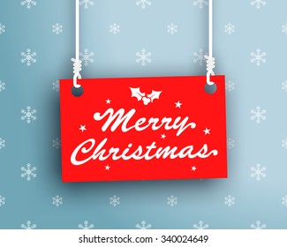 Merry Christmas Logo On Hanging Sign
