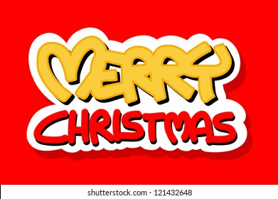 Merry Christmas logo on red background