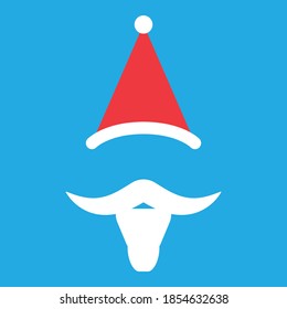 Merry christmas logo with santa