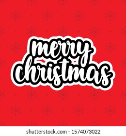 Merry Christmas Logo and Snowflake Background