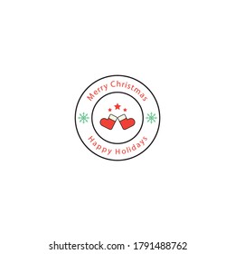 Merry christmas logo template vector icon design