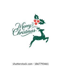 Merry Christmas logo texs. Creative typography perfect for a Holiday Greeting Gift Poster. Calligraphy Font style banner