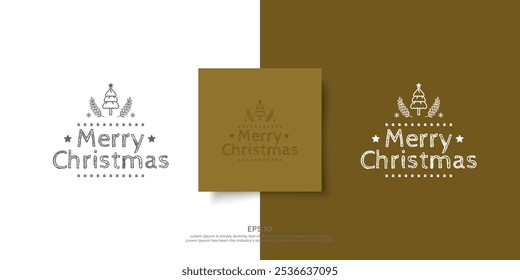 Merry Christmas logo. Merry Christmas text design. Usable for postcard, invitation, greeting card, poster, gift