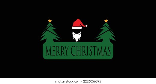 Merry christmas logo with unique concept premium vector