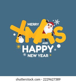 merry christmas logo vector design