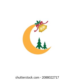 Merry christmas logo vector template