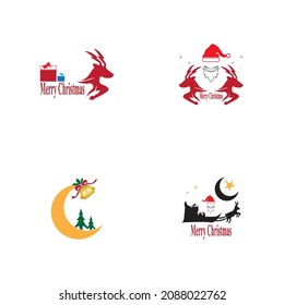 Merry christmas logo vector template