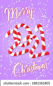 Merry Christmas lollipop candy 2021 design, good for invitation, poster, card, e-mail and etc