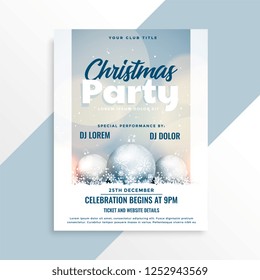merry christmas lovely party design flyer template
