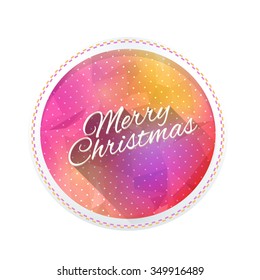 Merry Christmas Low Poly Background, Vector Greeting Card, Banner Design