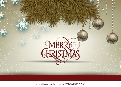 Merry christmas luxury decoration ornament banner background card illustration.