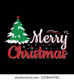 Merry Christmas Magic Tshirt Design with Festive Lettering Typography