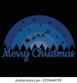 Merry Christmas Magic Tshirt Design with Festive Lettering Typography