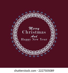 Merry christmas mandala concept template. christmas holiday mandala background. flat simple vector design. great for christmas and new year, big day, etc.