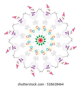 
Merry Christmas Mandala style, vector design.