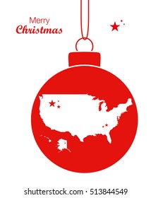 Merry Christmas Map USA
