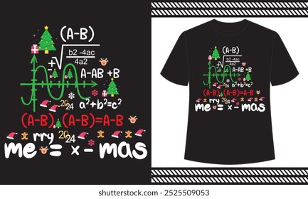 merry Christmas math t shirt design