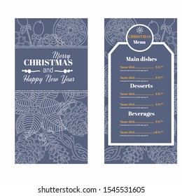 Merry Christmas Menu card templates vector illustration. Christmas menu template.