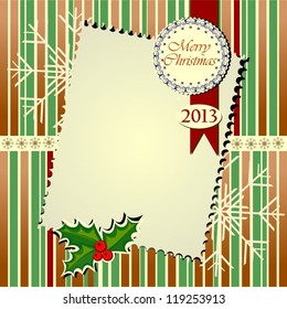 Merry Christmas Menu Sheet, Vector Illustration