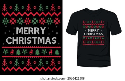 "Merry Christmas" Christmas merchandise designs. Holiday decor with Xmas tree, Santa, gingerbread texts, and ornaments.