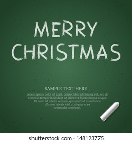 Merry Christmas message on blackboard hand draw vector illustration eps 10