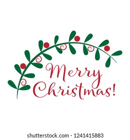 Merry Christmas message vector illustration