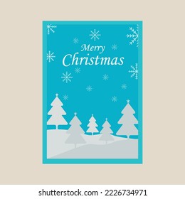Merry christmas minimalistic print poster collection design for advertising, banners, leaflets