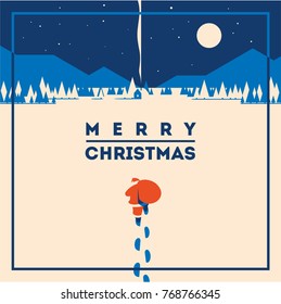 Merry christmas minimalistic vector illustration