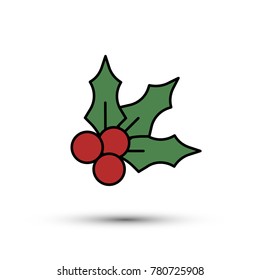 Merry Christmas Mistletoe vector illustration. Vector. Happy New Year 2018