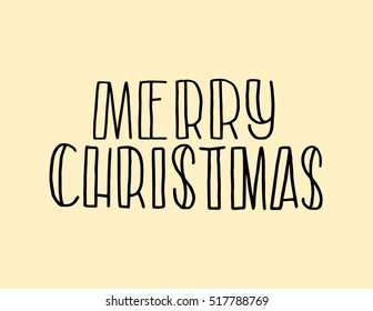 Merry Christmas. Modern Calligraphy. Greeting Card. Typography.