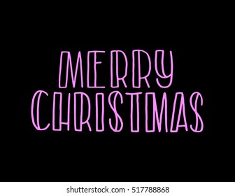 Merry Christmas. Modern Calligraphy. Greeting Card. Typography.
