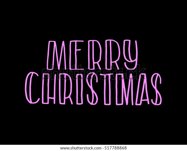 Merry Christmas Modern Calligraphy Greeting Card Stock Vector Royalty Free