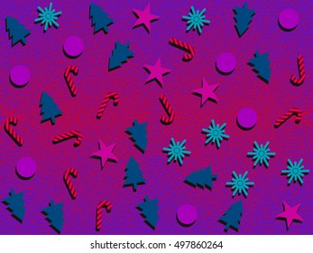 Merry Christmas modern design. Vector illustration. Simple winter holiday geometrical pattern in retro style. Christmas, New Year Holiday Background.