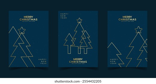 Merry christmas modern luxury design art decoration for greeting card cover template holiday design.on blue gradient background