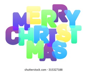 Merry Christmas multicolor lettering vector eps 10