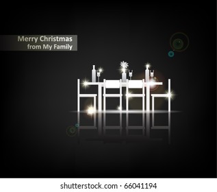 "Merry Christmas from my Family". From Serial of minimalistic contemporary Greeting Christmas Cards.