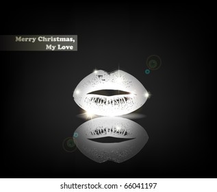 "Merry Christmas, My Love". From Serial of minimalistic contemporary Greeting Christmas Cards.