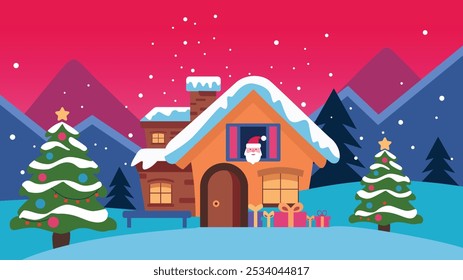 feliz natal feliz feriado feriado feriado noel santa claus inverno neve vetor feliz cartão feito à mão