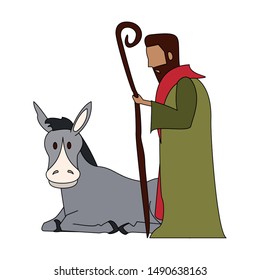 merry christmas nativity christian manger catholic religion december biblical wise man joseph scene cartoon vector illustration graphic design