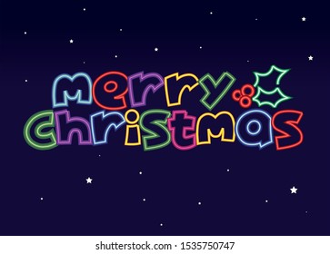 Merry Christmas neon sign background