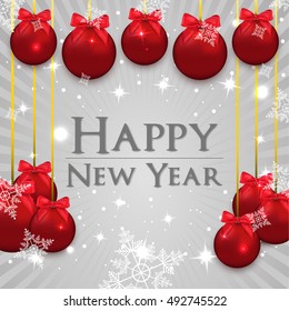 Merry Christmas. New 2017 Year. Holiday Celebration, Xmas And New Year. Vector Illustration