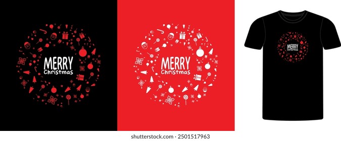 Merry Christmas new typography t shirt, Christmas t shirt design, tee print, t-shirt design, Christmas Joy. Poster and Mug Design.