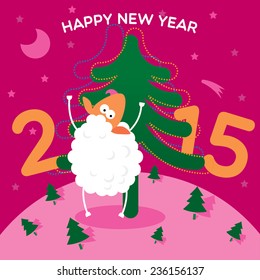 Merry Christmas, New year 2015 Card, Illustration, Symbol for Party, Family, Children