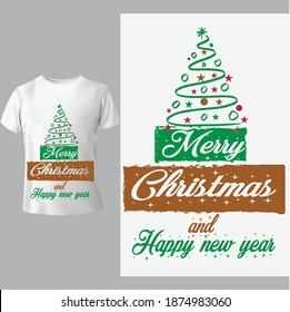 Merry Christmas and new year 2021  happy new year greeting. Lettering typography poster with text for self quarantine.