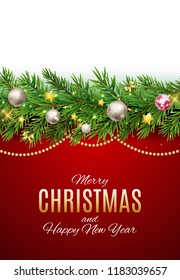 Merry Christmas and New Year Background. Vector Illustration EPS10
