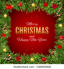 Merry Christmas and New Year Background. Vector Illustration EPS10
